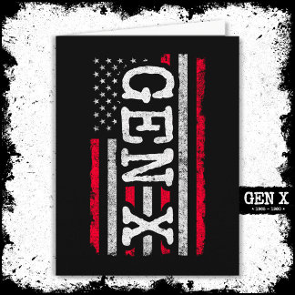 ジェネレーションXアメリカ誇りを持った国旗Gen Xer Gen X カード