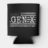 ジェネレーションXアメリカ誇りを持った国旗Gen Xer Gen X 缶クーラー (正面)
