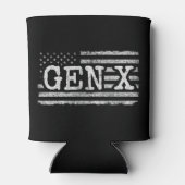 ジェネレーションXアメリカ誇りを持った国旗Gen Xer Gen X 缶クーラー (裏面)