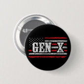 ジェネレーションXアメリカ誇りを持った国旗Gen Xer Gen X 缶バッジ (正面&裏面)