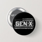 ジェネレーションXアメリカ誇りを持った国旗Gen Xer Gen X 缶バッジ (正面&裏面)