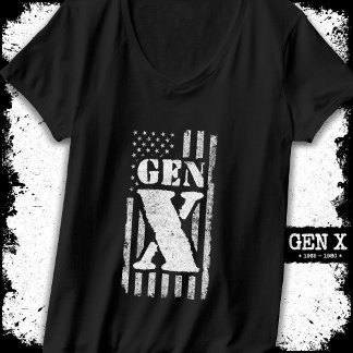 ジェネレーションXアメリカ誇りを持った国旗Gen Xer Gen X Tシャツ