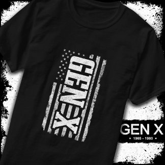 ジェネレーションXアメリカ誇りを持った国旗Gen Xer Gen X Tシャツ
