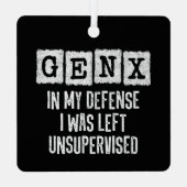 ジェネレーションX世代Xを監視されない私の防衛離れで メタルオーナメント (裏面)