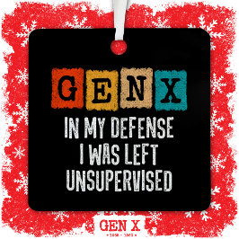 ジェネレーションX世代Xを監視されない私の防衛離れで メタルオーナメント