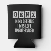 ジェネレーションX世代Xを監視されない私の防衛離れで 缶クーラー (裏面)