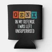 ジェネレーションX世代Xを監視されない私の防衛離れで 缶クーラー (裏面)