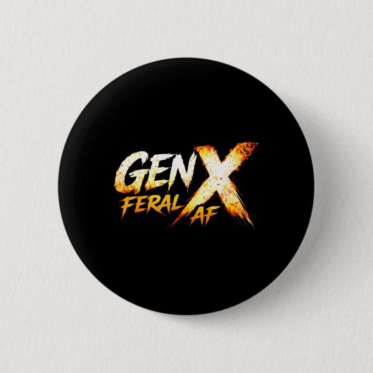 ジェネレーションX おもしろくてレトロなX世代のユーモア 缶バッジ (正面)