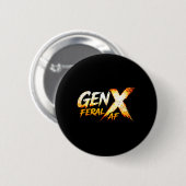 ジェネレーションX おもしろくてレトロなX世代のユーモア 缶バッジ (正面&裏面)