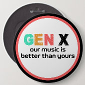 ジェネレーションX – 音楽の方が良い 缶バッジ (正面&裏面)
