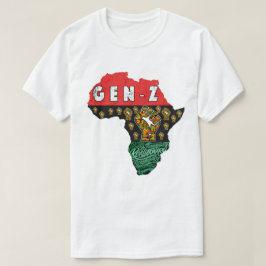 ジェネレーションZ パン・アフリカ革命的アフリカ地図Tシャツ Tシャツ