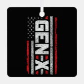 ジェネレーショ誇りを持ったンX Gen Xerアメリカ国旗X メタルオーナメント (正面)