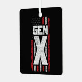 ジェネレーショ誇りを持ったンX Gen Xerアメリカ国旗X メタルオーナメント (正面左)