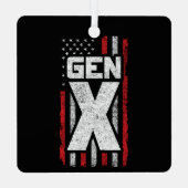 ジェネレーショ誇りを持ったンX Gen Xerアメリカ国旗X メタルオーナメント (裏面)
