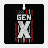 ジェネレーショ誇りを持ったンX Gen Xerアメリカ国旗X メタルオーナメント (正面)