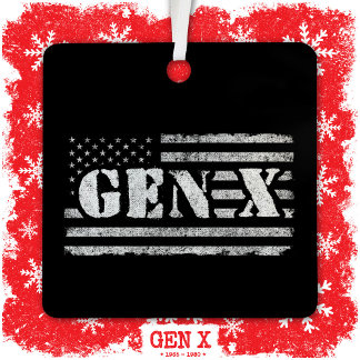 ジェネレーショ誇りを持ったンX Gen Xerアメリカ国旗X メタルオーナメント