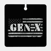 ジェネレーショ誇りを持ったンX Gen Xerアメリカ国旗X メタルオーナメント (裏面)