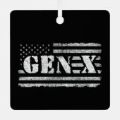 ジェネレーショ誇りを持ったンX Gen Xerアメリカ国旗X メタルオーナメント (正面)