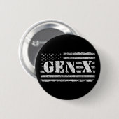 ジェネレーショ誇りを持ったンX Gen Xerアメリカ国旗X 缶バッジ (正面&裏面)