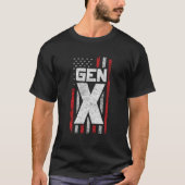 ジェネレーショ誇りを持ったンX Gen Xerアメリカ国旗X Tシャツ (正面)