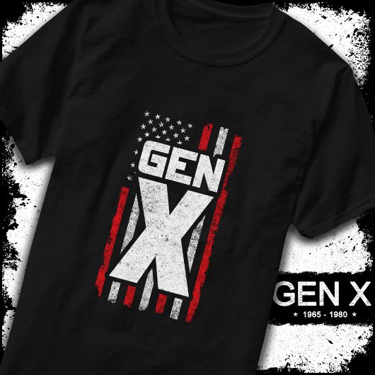 ジェネレーショ誇りを持ったンX Gen Xerアメリカ国旗X Tシャツ