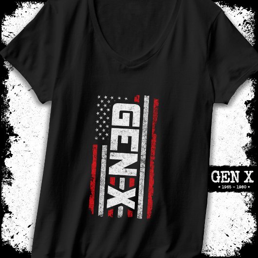 ジェネレーショ誇りを持ったンX Gen Xerアメリカ国旗X Tシャツ