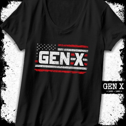 ジェネレーショ誇りを持ったンX Gen Xerアメリカ国旗X Tシャツ