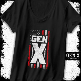 ジェネレーショ誇りを持ったンX Gen Xerアメリカ国旗X Tシャツ