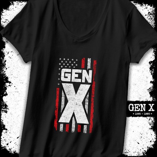 ジェネレーショ誇りを持ったンX Gen Xerアメリカ国旗X Tシャツ