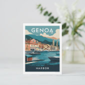 ジェノアイタリアハーバートラベル絵を描ズ ポストカード (スタンド正面)