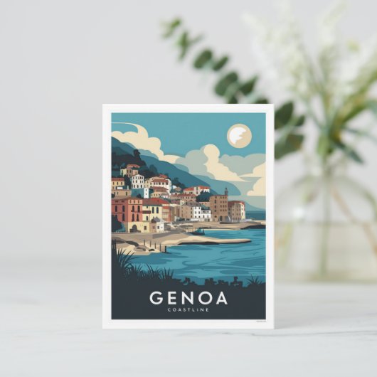 ジェノアイタリアレトロトラベ絵を描ルズ ポストカード (スタンド正面)
