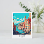 ジェノアイタリアヴィンテージトラベルイラストレーション ポストカード (スタンド正面)