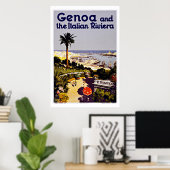 ジェノアジェノバイタリアヴィンテージ旅行 ポスター (ホームオフィス)