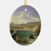 ジェノア1854年の眺め(キャンバスの油) セラミックオーナメント (右)