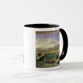 ジェノア1854年の眺め(キャンバスの油) マグカップ (正面右)
