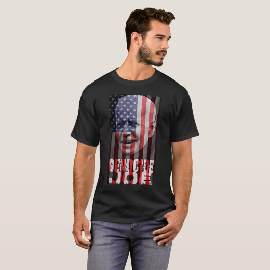 ジェノシオージジョーバイデン氏アンチバイデン氏アメリカ国旗Vampir Tシャツ (正面フル)