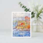 ジェノバイタリア有名な旅行プレイスウォーターカラー ポストカード (スタンド正面)