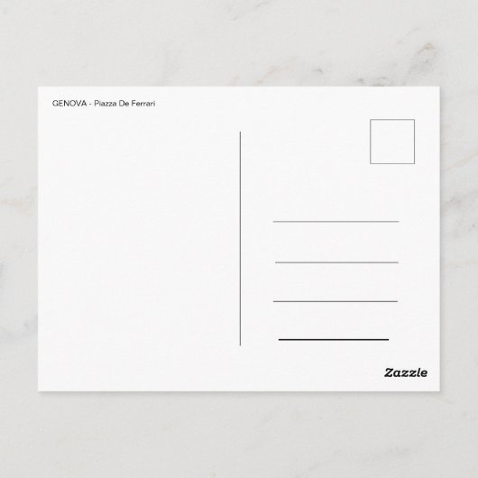 ジェノバ語 – ピアッツァ・デ・フェラーリ ポストカード (裏面)