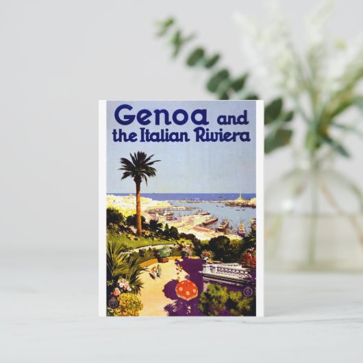 ジェノヴァとリイタリアンビエラ，イタリア，ヴィンテージ旅行 ポストカード (スタンド正面)