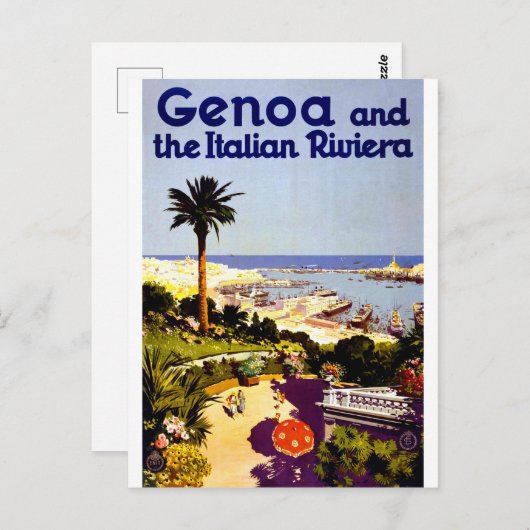 ジェノヴァとリイタリアンビエラ，イタリア，ヴィンテージ旅行 ポストカード (正面/裏面)