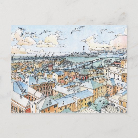 ジェノヴァのパノラマ ポストカード (正面)