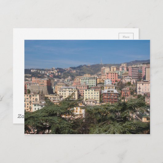 ジェノヴァの街の表示 ポストカード (正面/裏面)