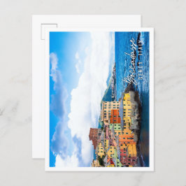 ジェノヴァ・イタリアのボカダッセマリーナパノラマ ポストカード