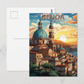 ジェノヴァ、イタリア、 と青い海の街のポストカード ポストカード (正面/裏面)