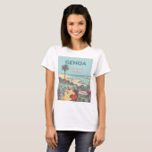 ジェノヴァ イタリア リヴィエラ トラベルポスター 1931年  Tシャツ (正面フル)