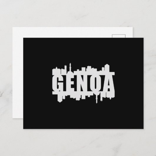 ジェノヴァ イタリア 都市スカイライン 都市景観 面白いギフト ポストカード (正面/裏面)