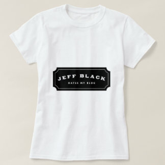 ジェフの黒は憎みます私のブログ(黒いロゴ)を Tシャツ