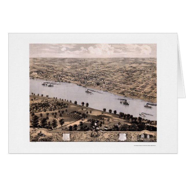 ジェファソンシティのMOのパノラマ式の地図- 1869年 (正面横)