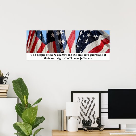 ジェファーソンと国旗 ポスター (ホームオフィス)