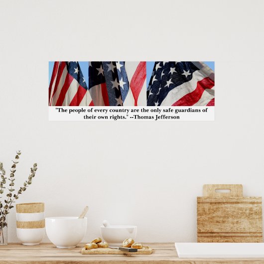 ジェファーソンと国旗 ポスター (キッチン)
